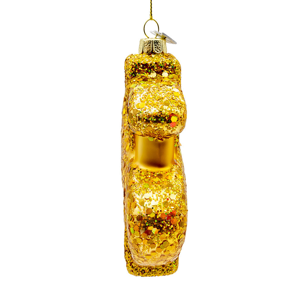 Noble Gems Gold Dollar Sign Glass Ornament 4.75"