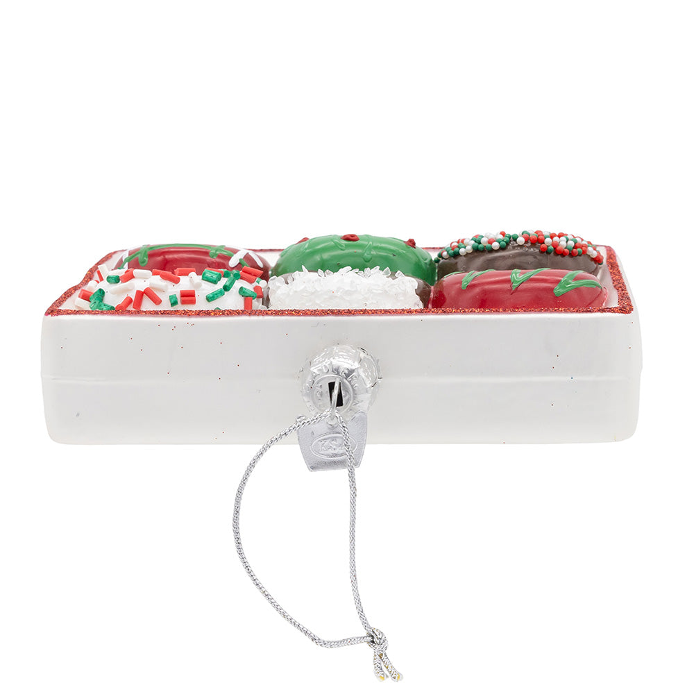 Noble Gems Christmas Donuts Glass Ornament 4.5"