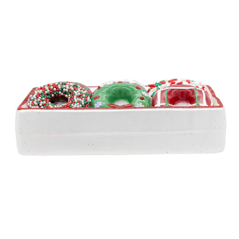 Noble Gems Christmas Donuts Glass Ornament 4.5"