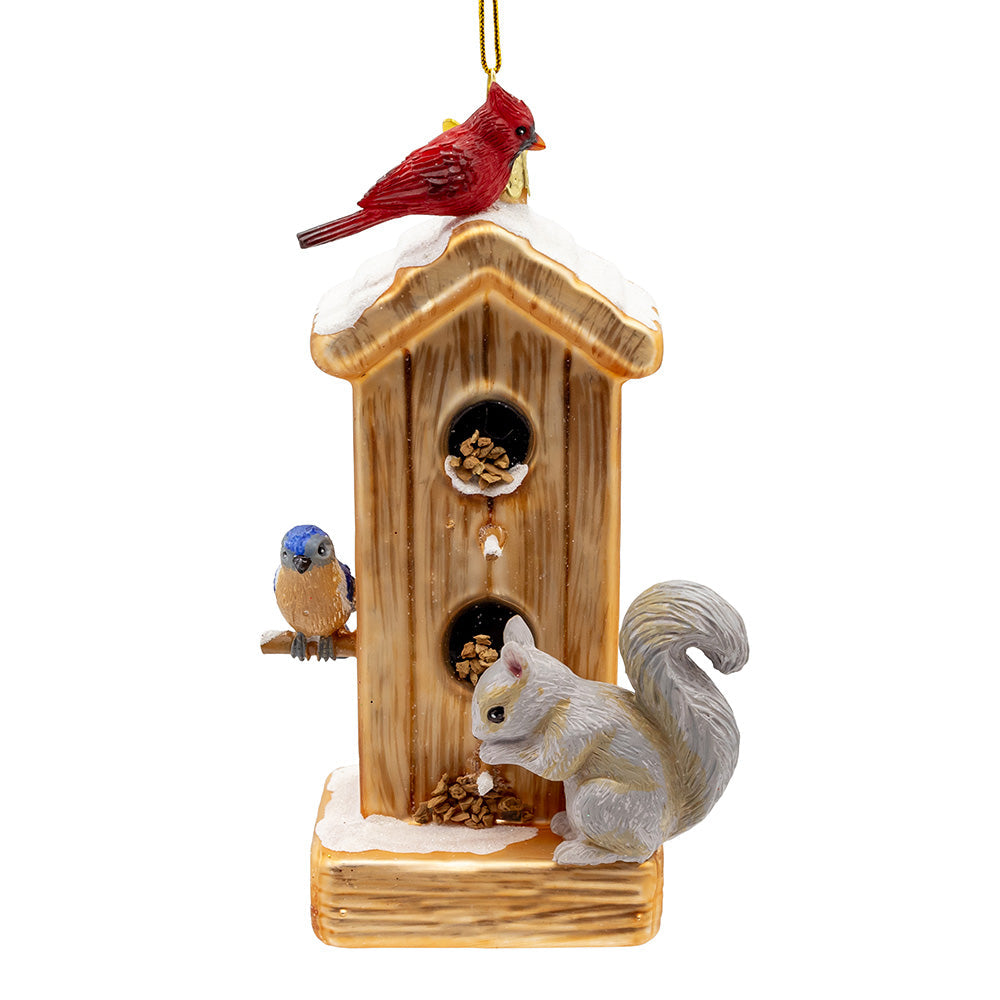Noble Gems Bird Feeder Glass Ornament 5"