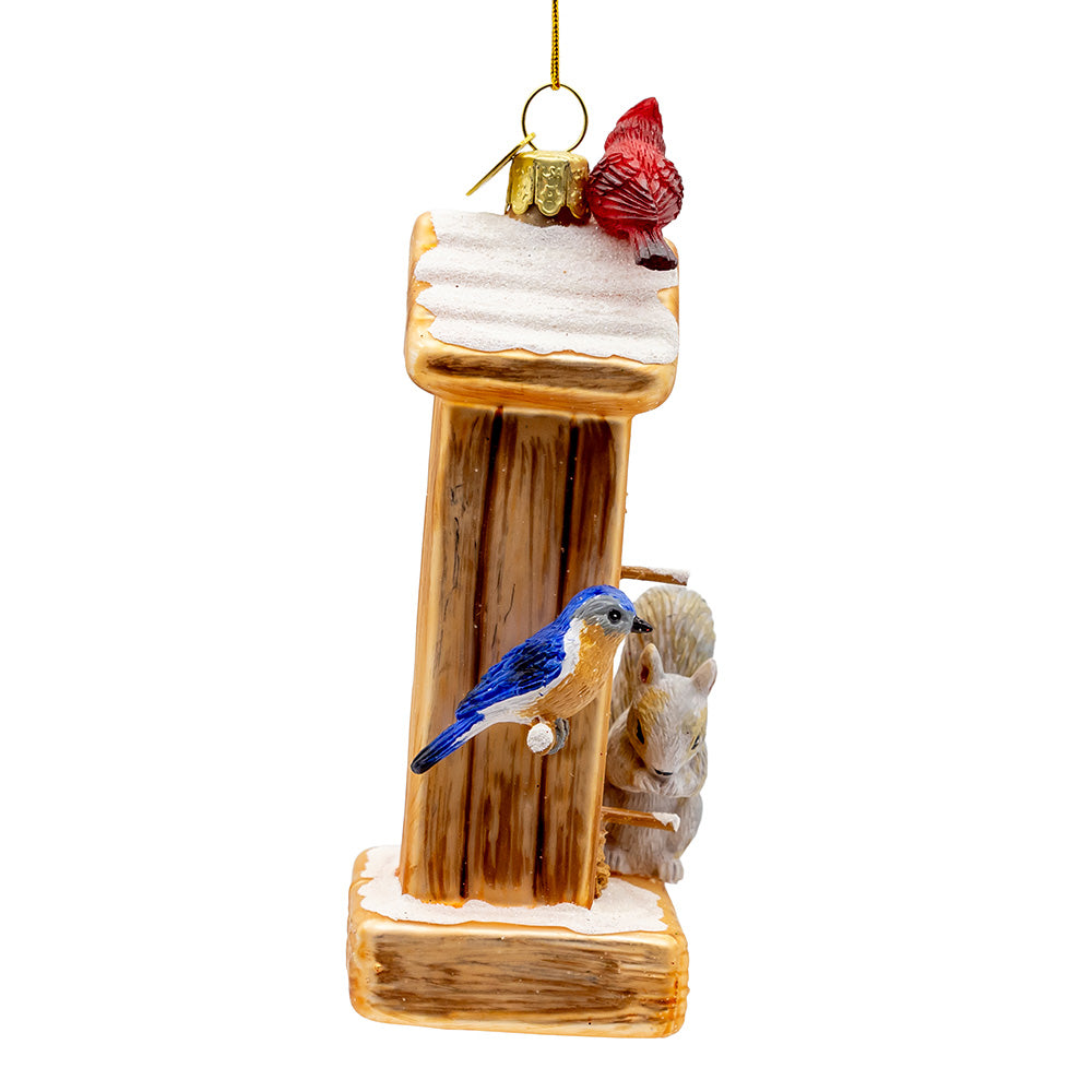 Noble Gems Bird Feeder Glass Ornament 5"
