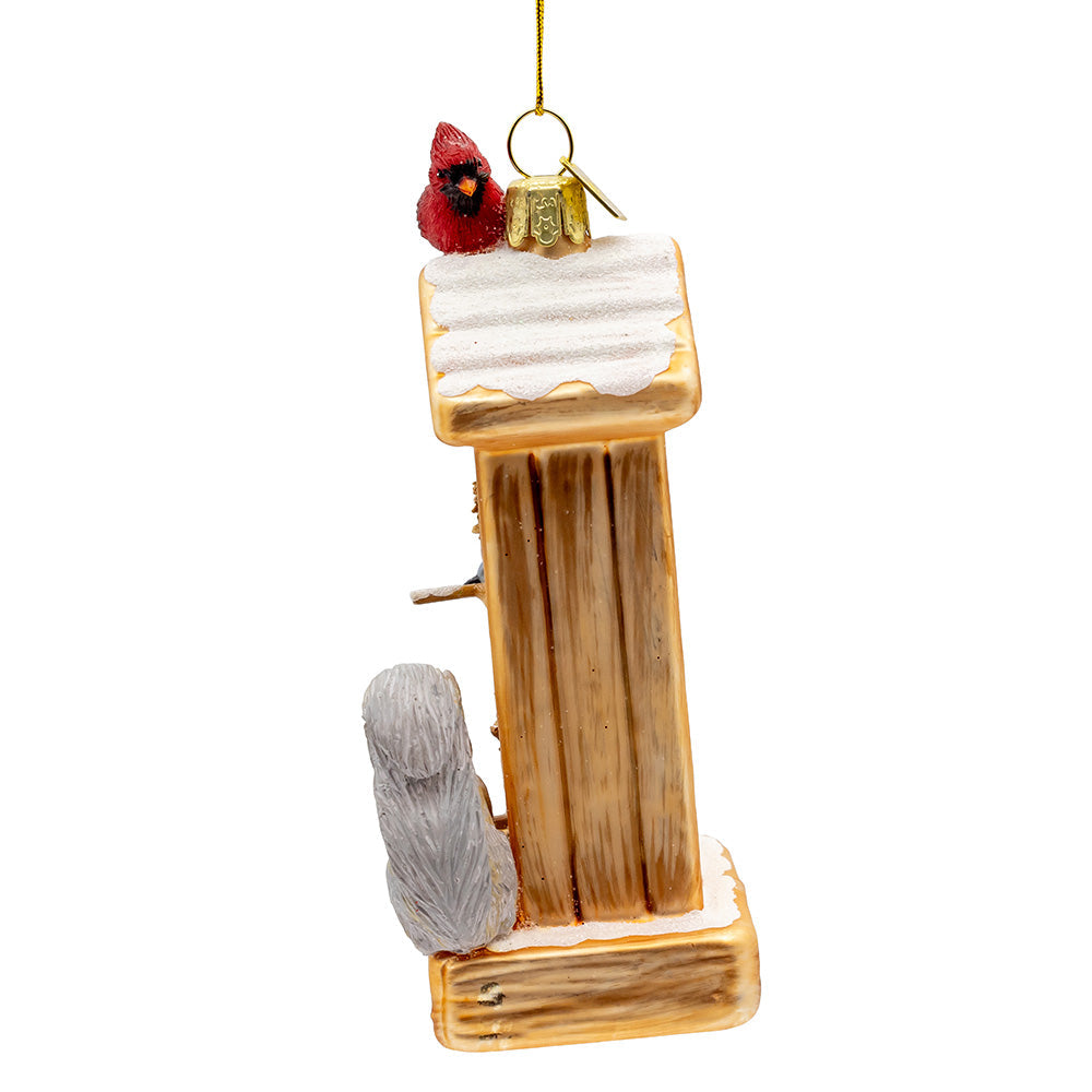 Noble Gems Bird Feeder Glass Ornament 5"