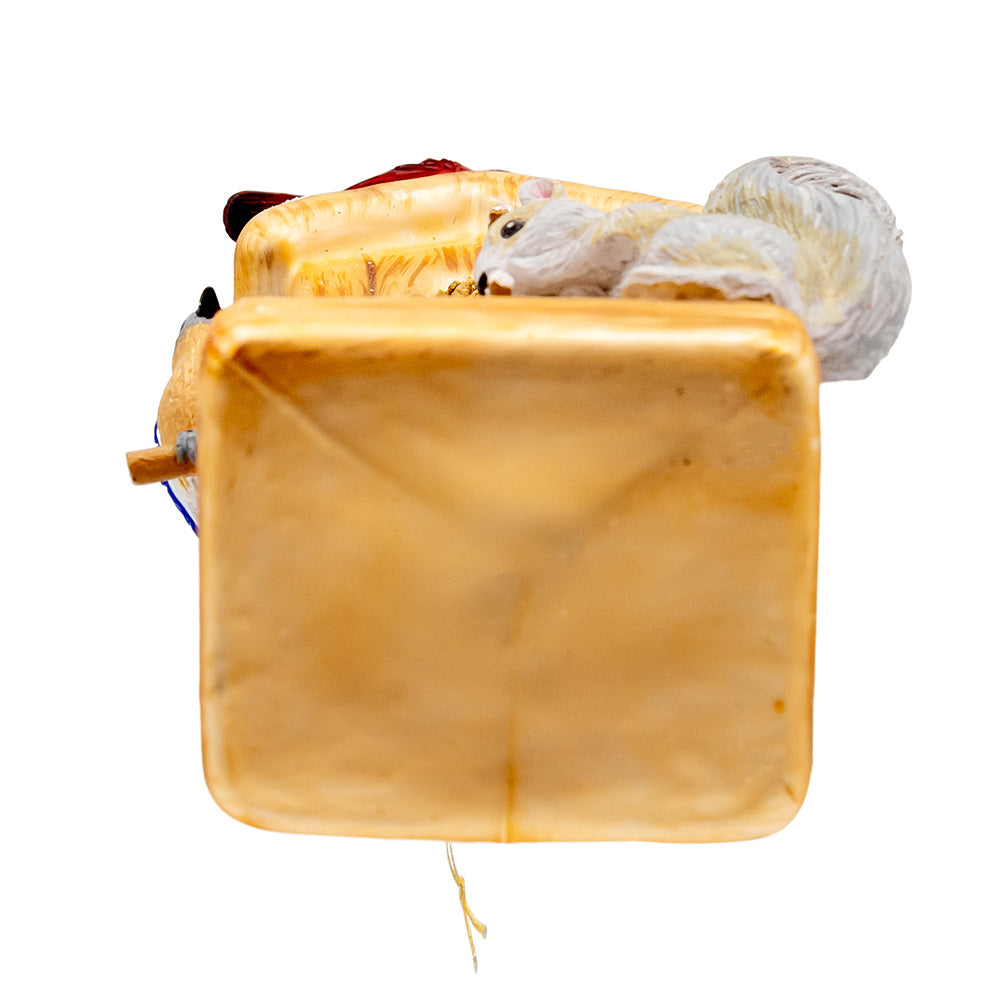 Noble Gems Bird Feeder Glass Ornament 5"