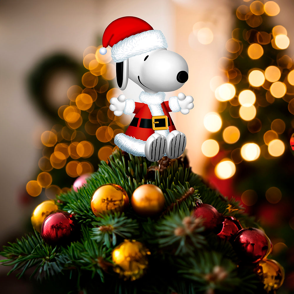 Santa Snoopy Treetop 9 Inches tall