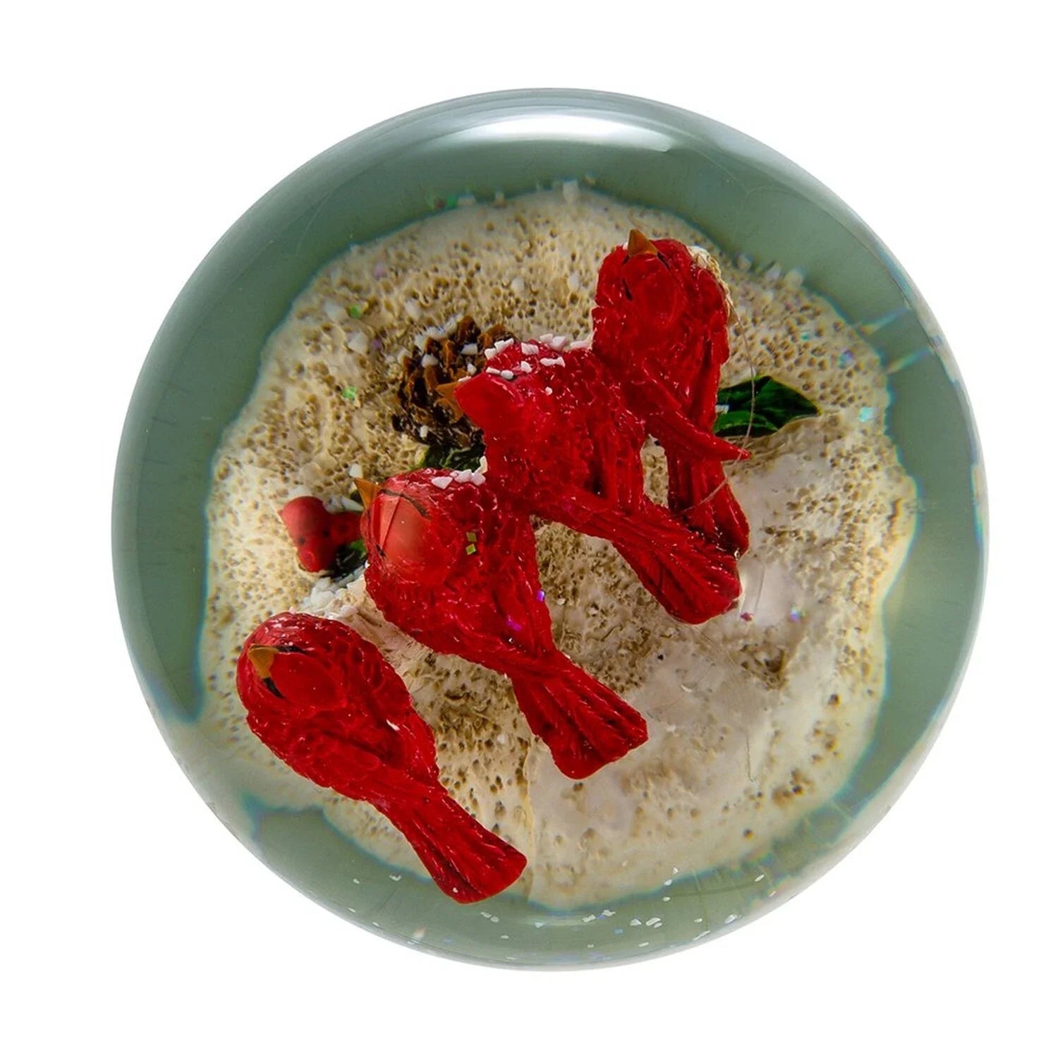 Cardinals with Tree Musical Waterglobe 100mm