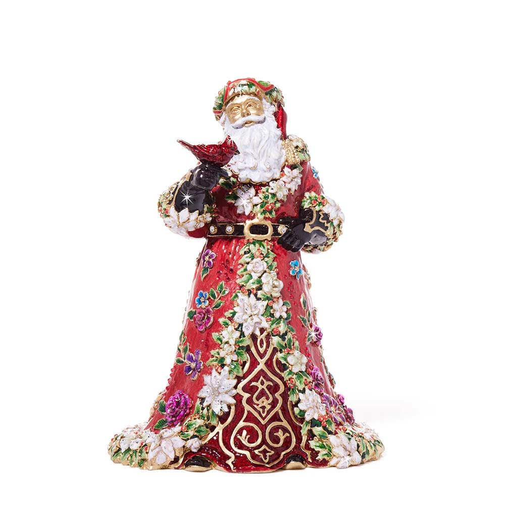 Floral Santa Figural Box