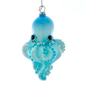Glow in Dark Octopus Glass Ornament 5.5 Inches