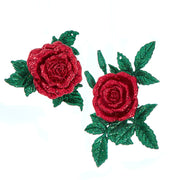 Painting the Roses Red Rose Clip Ornaments 4" Each Set of 2