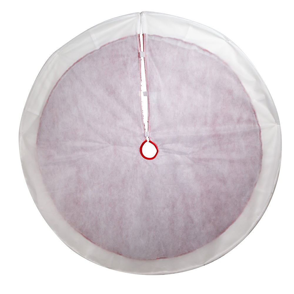 Red Sequined with Faux Fur White Border Tree Skirt 54"