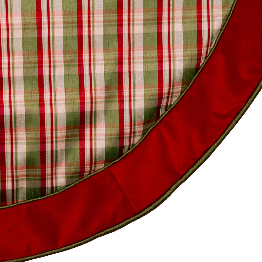 Dupion Plaid with Velvet Trim Tree Skirt 48"