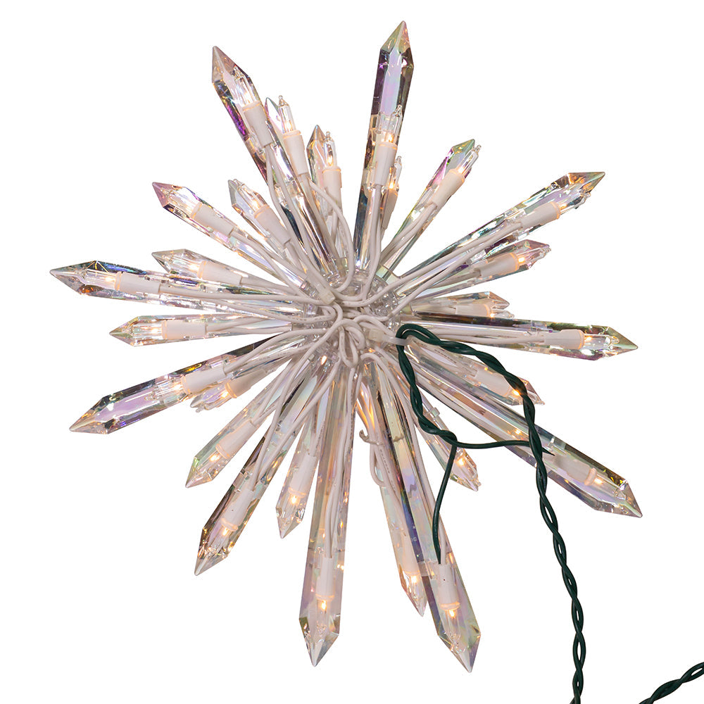 Crystal Snowflake Tree Topper 30 Light 11.25"