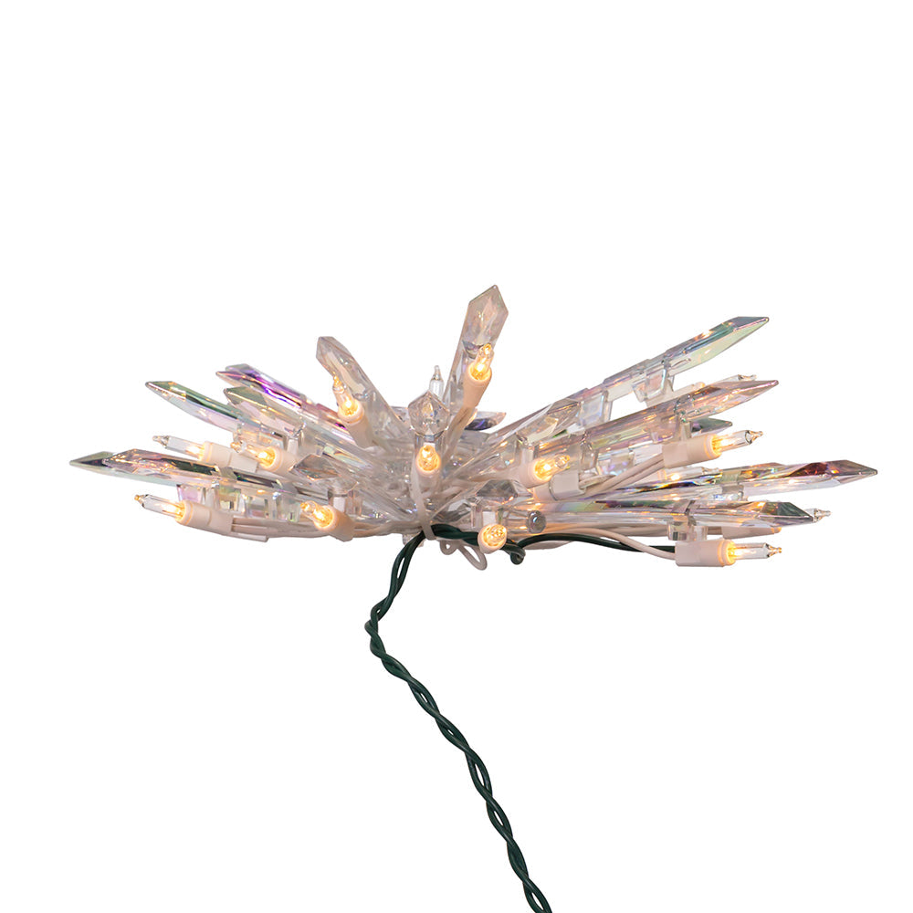 Crystal Snowflake Tree Topper 30 Light 11.25"