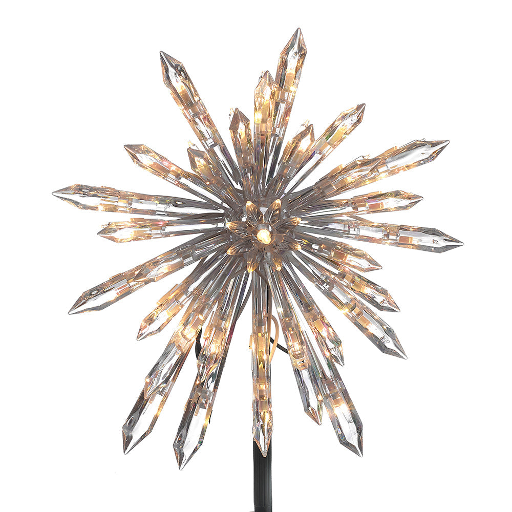 Crystal Snowflake Tree Topper 30 Light 11.25"
