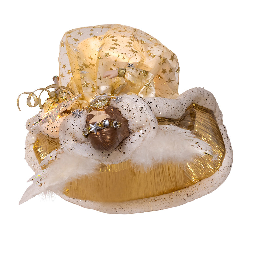 Celestial Angel Tree Topper 10 Light 16 Inches