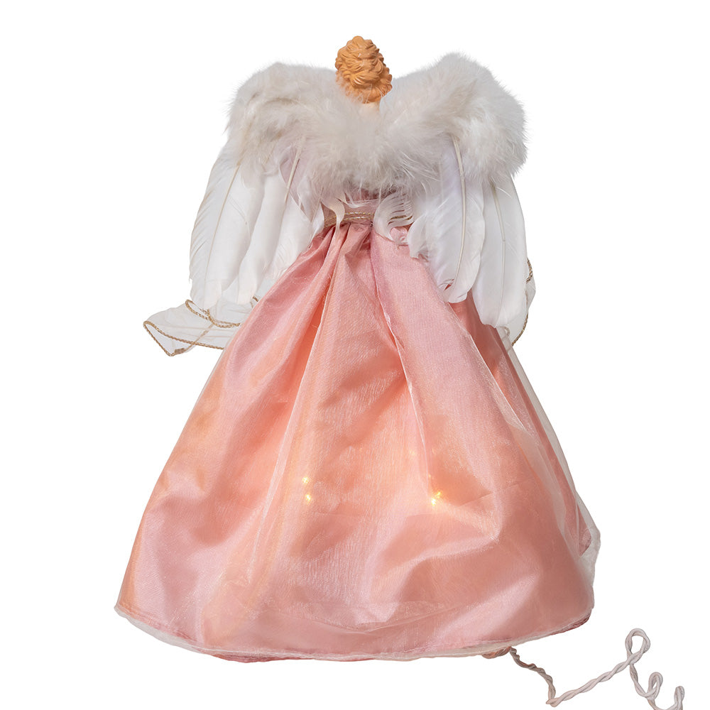 Pink and Ivory Angel Tree Topper 10 Light 14 Inches