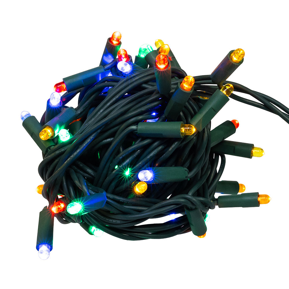 Multicolor Convex LED Green Wire Light Set of 50