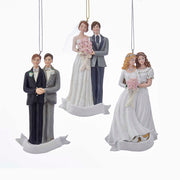 Wedding Couple Ornament 4.25" Choose from 3 Designs