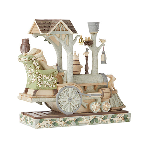 Go Fourth & Share Joy White Woodland Santa in Train Engine