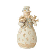 Blessings Bloom This Season Holiday Lustre Snowman with Flowers