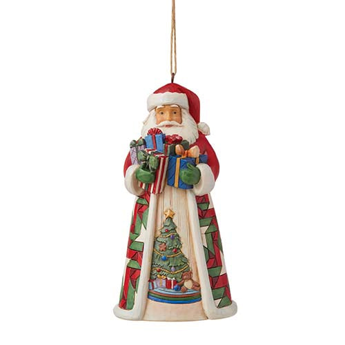 Santa with Arms Full of Gifts Ornament