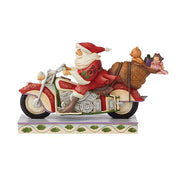 Cruisin' Towards Christmas Santa Riding Motorcycle