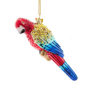 Scarlet Macaw Parrot Glass Ornament 6"