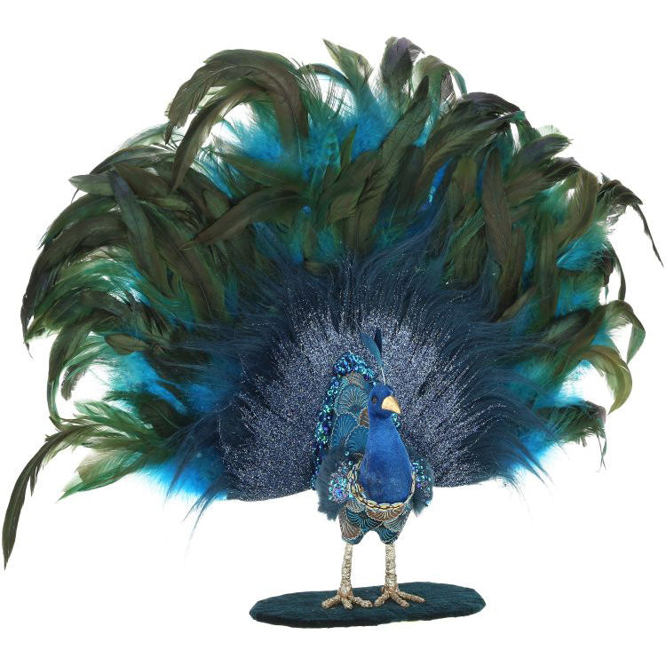Open Tail Feather Peacock 19 x 17"