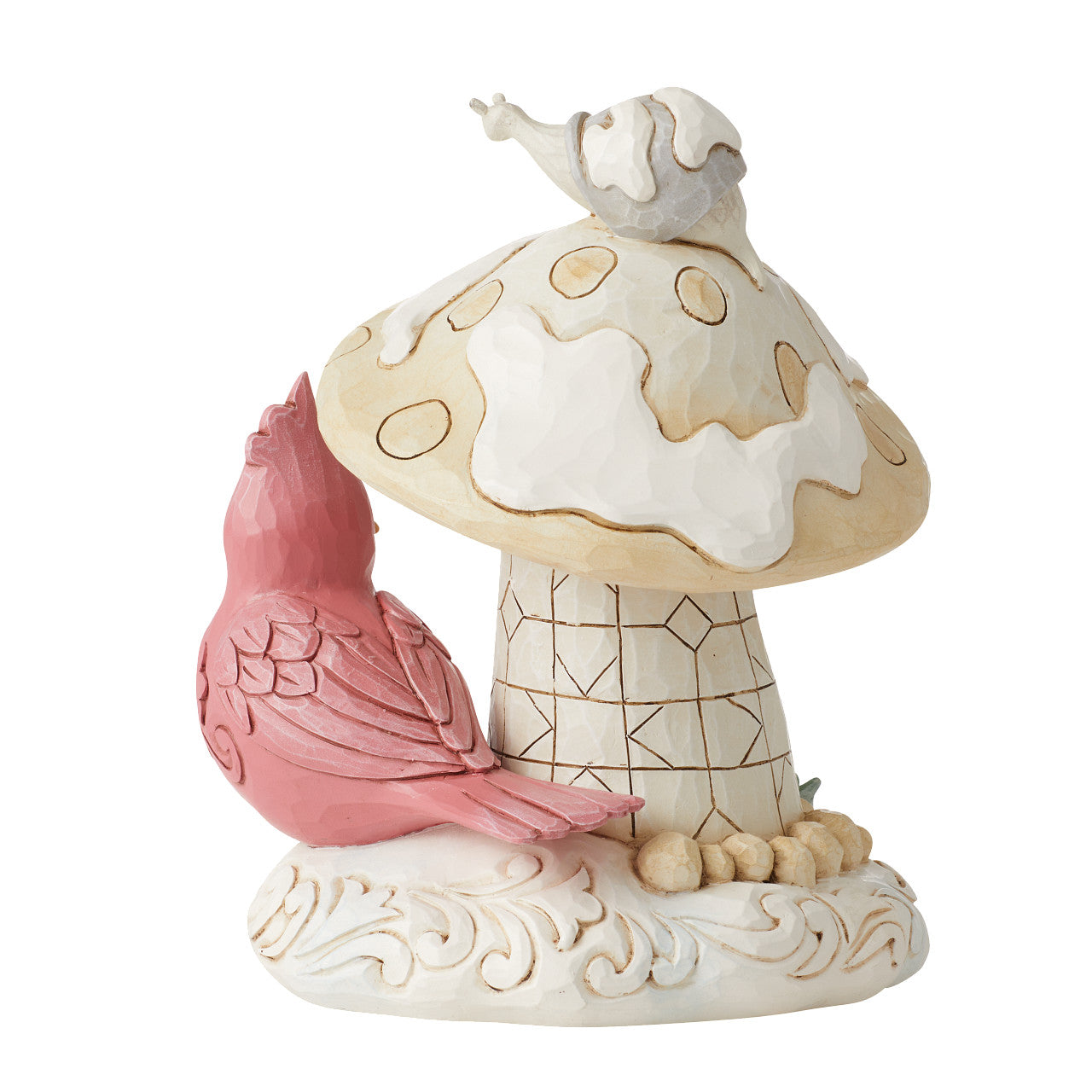 Home For The Holidays White Woodland Collection Gnome Mushroom House with Critter